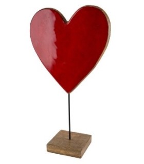COEUR FER ROUGE sur PIED 35X15X60CM les 2P