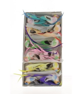 OISEAU Long.14CM aile+queue plume 12P