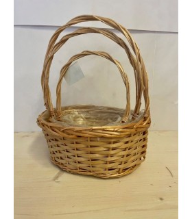 CORBEILLE OSIER NATUREL OVAL SET 3P