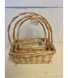 CORBEILLE OSIER NATUREL RECTANGLE SET 3P
