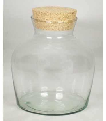 VERRE TERRARIUM + BOUCHON H21CM /1P