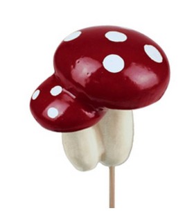 CHAMPIGNON double ROUGE A POIS 10CM les 24P