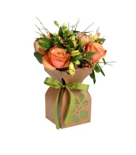 VASE KRAFT+RUBAN 11.5CM H21CM les 20P