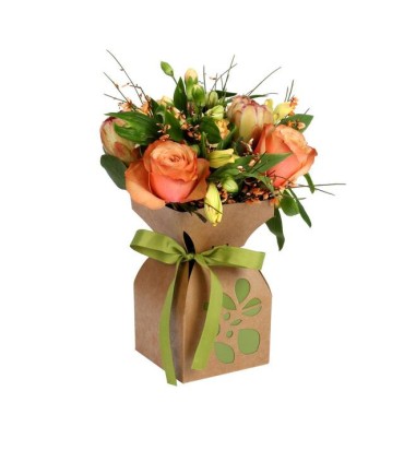 VASE KRAFT+RUBAN 11.5CM H21CM les 20P