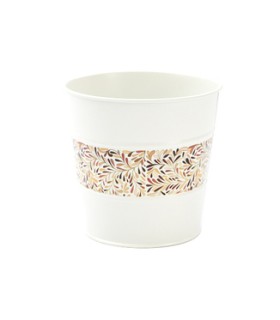 ZINC-POT BLANC BANDE FEUILLAGE 013 H12.5CM pièce