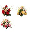 BOUQUET PIVOINE ROSE LILY 28 fleurs H62CM les 6P