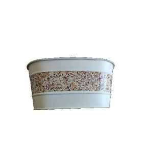 ZINC-JARDINIERE BANDE FEUILLAGE 22x13 H10.5CM /