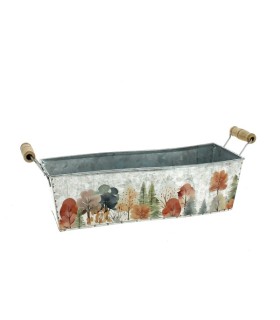 ZINC-JARDINIERE AUTOMNE 26X8.5 H7.5CM les 6P