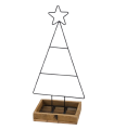 SAPIN NOIR DANS PLATEAU BOIS H66CM pièce