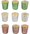 VERRE BOUGEOIR 3ASSORT 7x7 H8CM les 12P