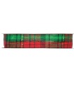 RUBAN FANTAISIE ECOSSAIS vert et rouge 25MM X 45M