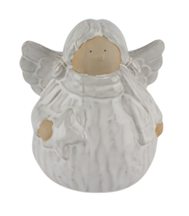 ANGE CERAMIQUE CREME H10.5CM les 8P