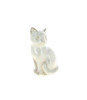 CHAT VERNIS BLANC H17CM à la pièce