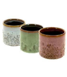 C.POT 3 COULEURS 07.5 H06.5CM les 12P