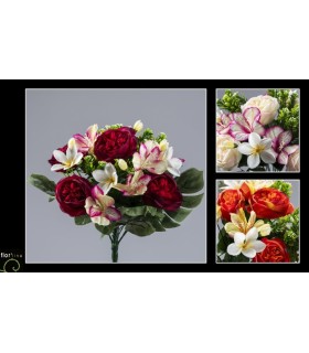 BOUQUET PIVOINE ALSTRO.18 tiges H36CM les 6P