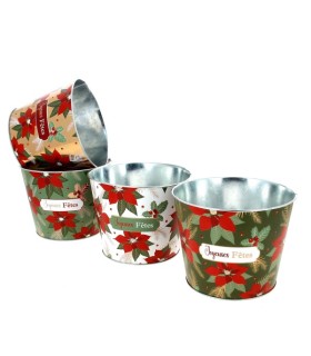 ZINC-POT JUNGLE POINSETTIA 017.5 H14CM les 4P