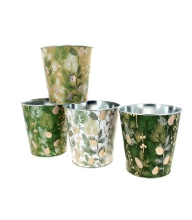 ZINC-POT BRANCHE DE PIN 015 H15CM les 8P