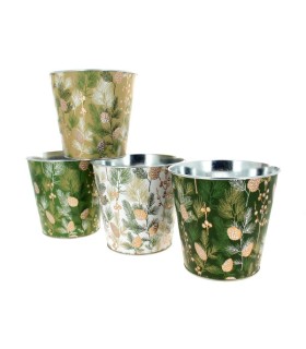 ZINC-POT BRANCHE DE PIN 017 H16CM les 4P