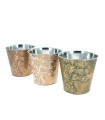 ZINC-POT FEUILLES DOREES 015 H15CM les 6P