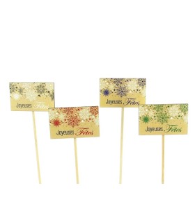 PIQUE CARTE FLOCON "JOYEUSES FETES" les 12