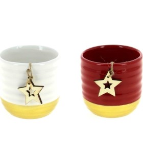 C.POT ETOILE FOND OR 010.5 H10.3CM les 8P