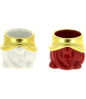 C.POT PERE NOEL BORD OR 07 H6.7CM les 8P