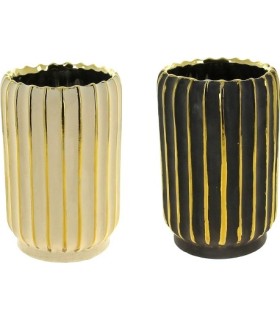 VASE STRIE DOREE 010.5 H16CM les 6P