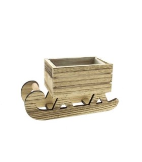 TRAINEAU EN BOIS 14 x 9.5cm H 7/13.5cm /2P