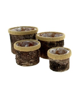 C.POT ECORCE +REBORD CORDE SET 4P