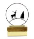 JARDINIERE BOIS+ANNEAU CERF H29CM pièce