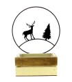 JARDINIERE BOIS+ANNEAU CERF H29CM pièce