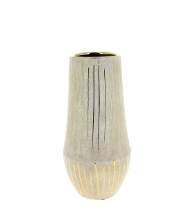 VASE BEIGE COTELE OR 013 H27.5CM à la pièce