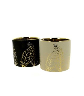 C.POT FEUILLES OR ASSORT.2 013.2 H12.8CM les 6P