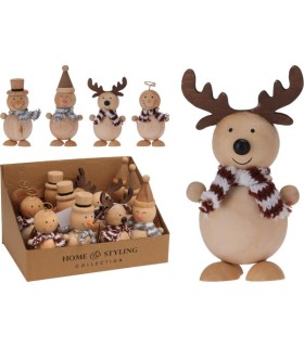 FIGURINE DE NOEL BOIS les 12P
