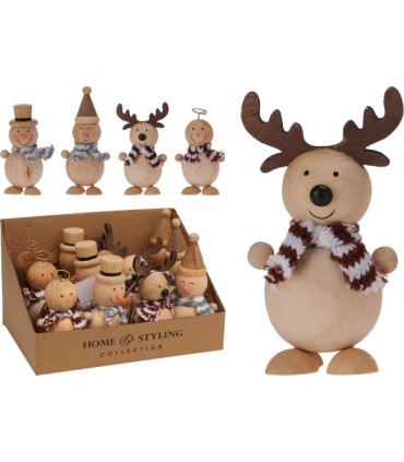 FIGURINE DE NOEL BOIS les 12P