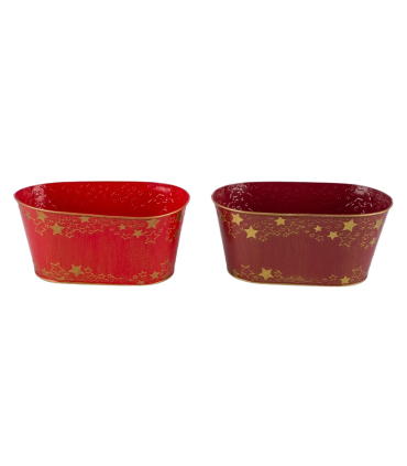 ZINC-JARDINIERE 26x14 H11.5CM les 8P