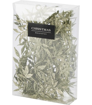 GUIRLANDE FEUILLES PAILLETE 18cm les 2 boites