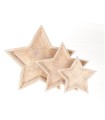 PLATEAU ETOILE BOIS set 3P