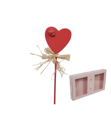 COEUR+COCCINELLE + RAPHIA PIQUE/24P