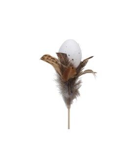 OEUF + PLUME 5CM COULEUR /12P