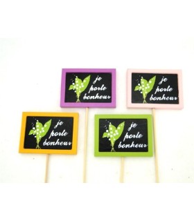 PIQUE ARDOISE "je porte bonheur" les 12P