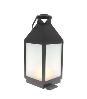 LANTERNE NOIR + LED H48CM /1P