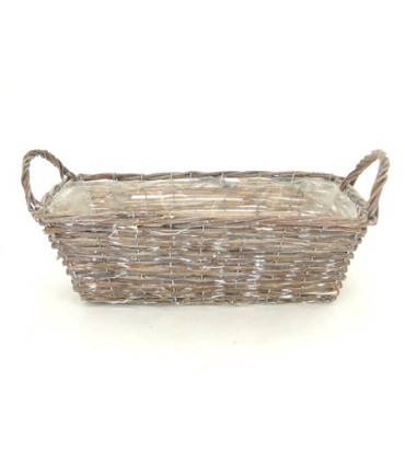 JARDINIERE OSIER GRIS 40X20 H14CM 