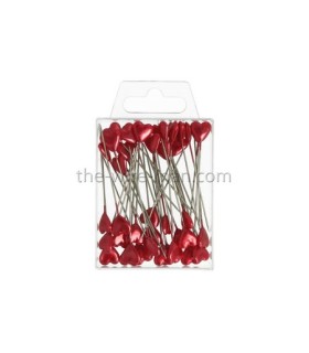 EPINGLE TETE COEUR ROUGE 10MM X 55MM /40P