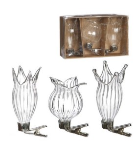 VERRE TULIPE SUR CLIP 04 H07CM boite 3P