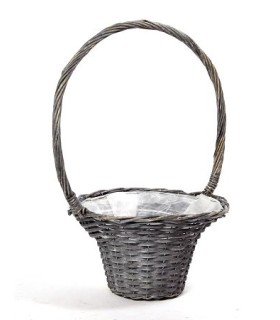 CORBEILLE OSIER GRIS CHAPEAU 032CM à la pièce