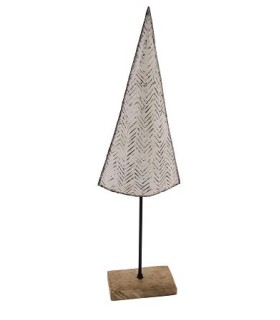 SAPIN METAL BLANC SUR P.BOIS H51CM les 2P