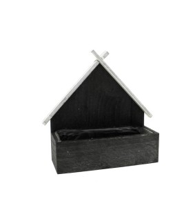 MAISON DE BOIS GRIS 23X09CM à la pièce
