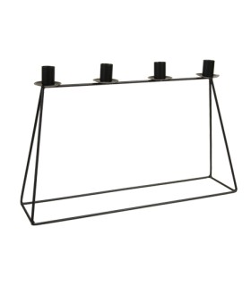 BOUGEOIR 4 PORTE BOUGIES EN METAL 45x11x28CM /1P