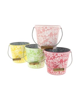 ZINC-SEAU FLEUR BLANCHI 017 H14CM Ass.6P